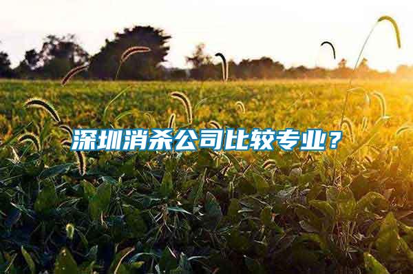 深圳消殺公司比較專業?