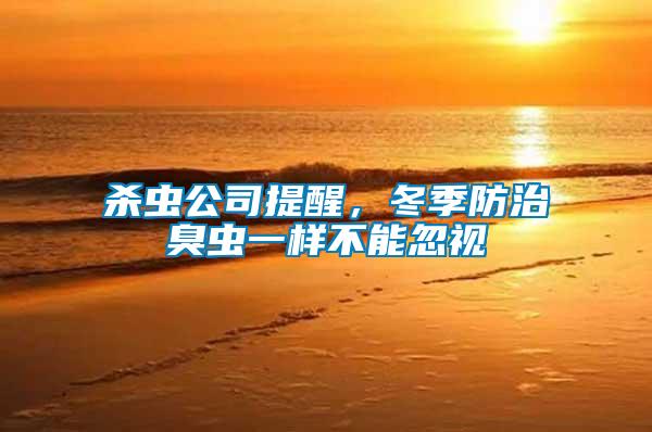 殺蟲公司提醒，冬季防治臭蟲一樣不能忽視