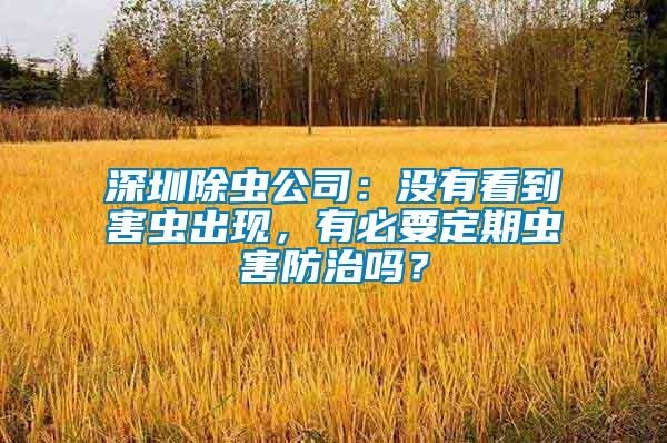 深圳除蟲公司:沒有看到害蟲出現,有必要定期蟲害防治嗎?