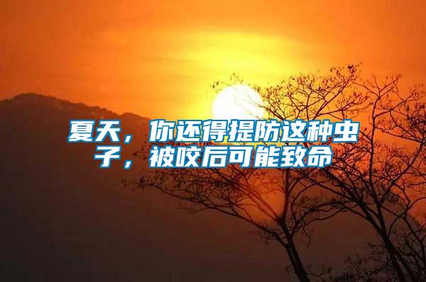 夏天,你還得提防這種蟲子,被咬后可能致命
