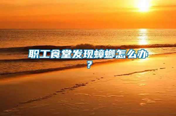 職工食堂發現蟑螂怎么辦?