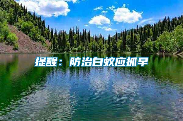 提醒:防治白蟻應(yīng)抓早
