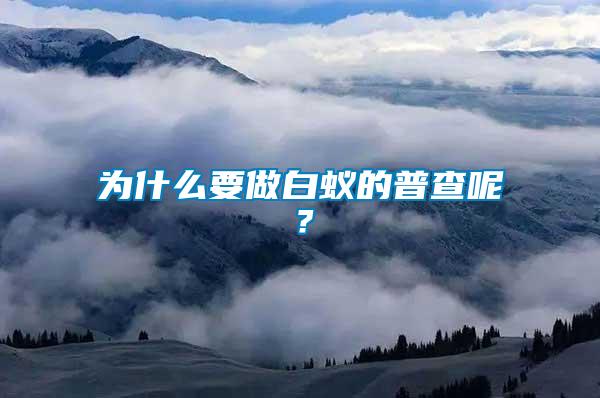 為什么要做白蟻的普查呢?