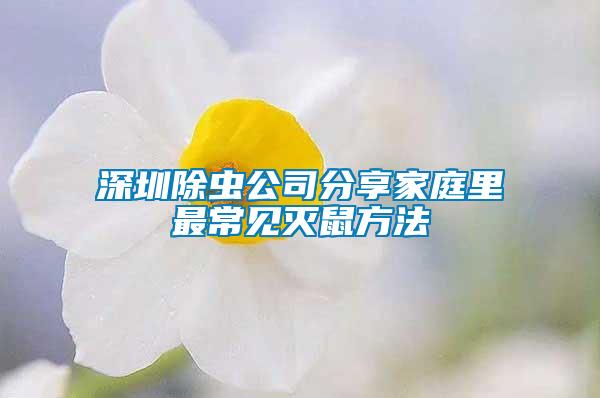 深圳除蟲(chóng)公司分享家庭里最常見(jiàn)滅鼠方法