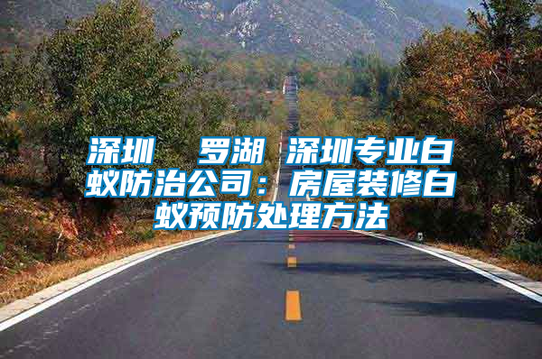 深圳 羅湖 深圳專業白蟻防治公司:房屋裝修白蟻預防處理方法